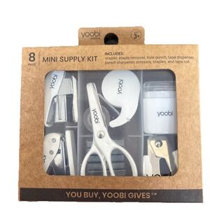 The Yoobi Mini 8 Piece Supply Kit in White must-have for any desk or workspace.
